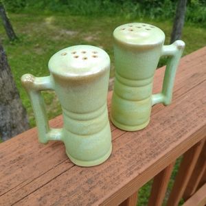 Frankoma Green Stovetop Salt & Pepper Shakers